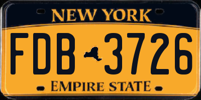 NY license plate FDB3726