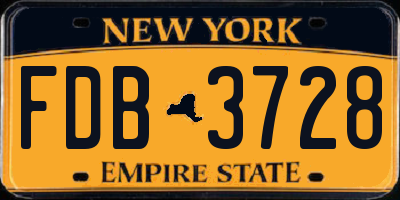NY license plate FDB3728
