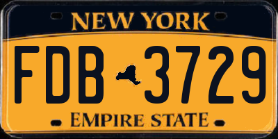NY license plate FDB3729