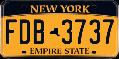 NY license plate FDB3737