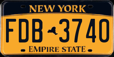 NY license plate FDB3740