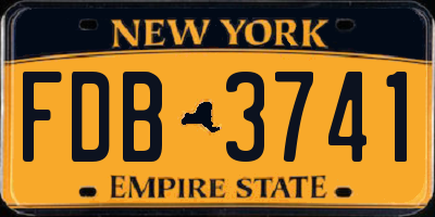 NY license plate FDB3741