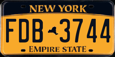 NY license plate FDB3744