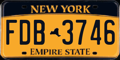 NY license plate FDB3746