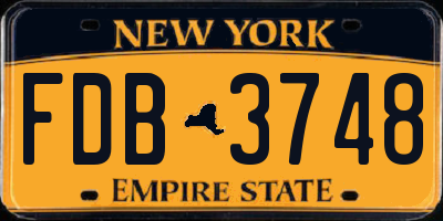 NY license plate FDB3748