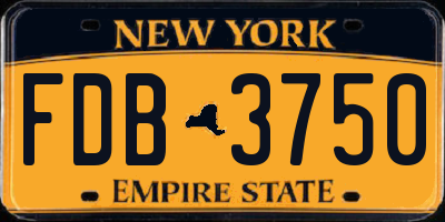 NY license plate FDB3750