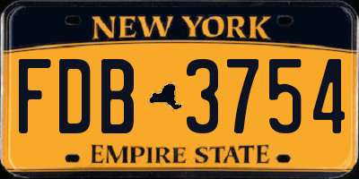 NY license plate FDB3754