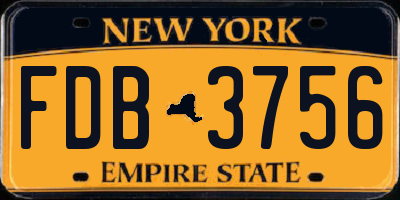 NY license plate FDB3756