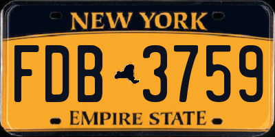 NY license plate FDB3759