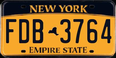NY license plate FDB3764
