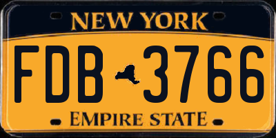 NY license plate FDB3766