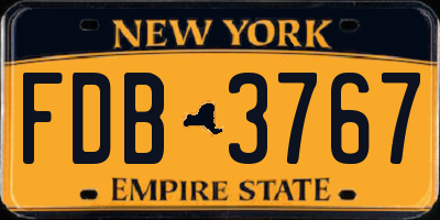 NY license plate FDB3767