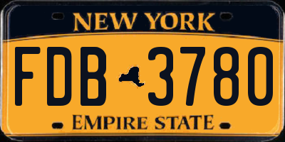 NY license plate FDB3780