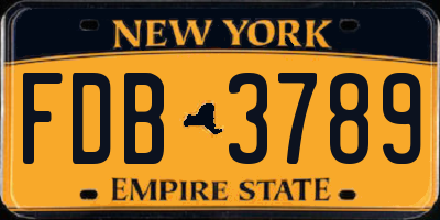 NY license plate FDB3789