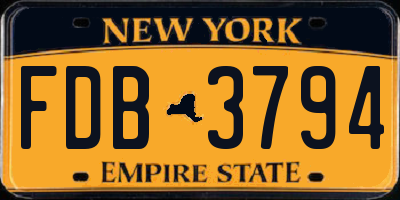 NY license plate FDB3794