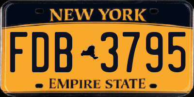 NY license plate FDB3795