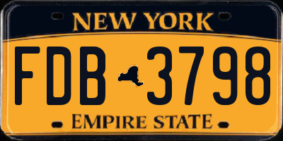 NY license plate FDB3798