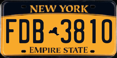 NY license plate FDB3810