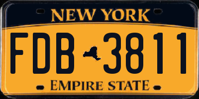 NY license plate FDB3811