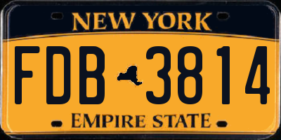 NY license plate FDB3814