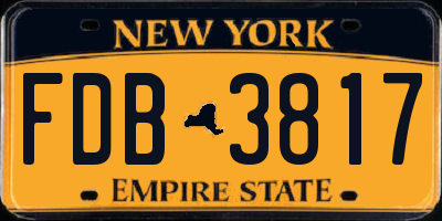 NY license plate FDB3817