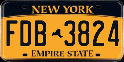 NY license plate FDB3824