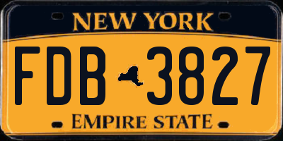 NY license plate FDB3827