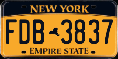 NY license plate FDB3837