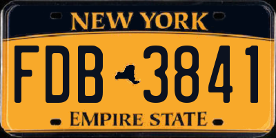 NY license plate FDB3841