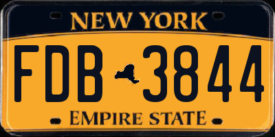 NY license plate FDB3844