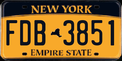 NY license plate FDB3851