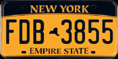 NY license plate FDB3855