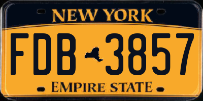 NY license plate FDB3857