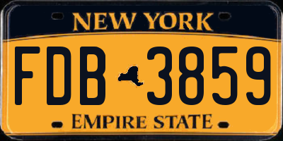 NY license plate FDB3859