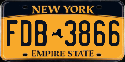 NY license plate FDB3866