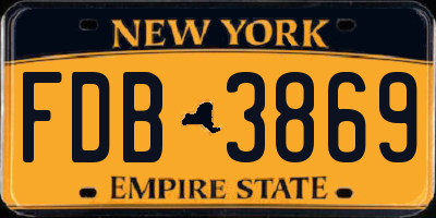 NY license plate FDB3869