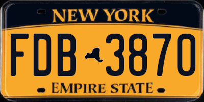 NY license plate FDB3870