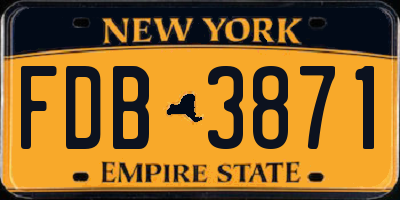 NY license plate FDB3871