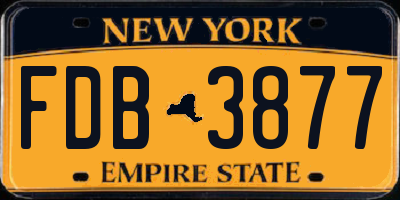 NY license plate FDB3877