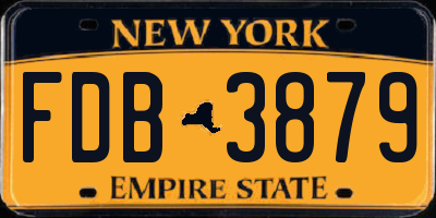 NY license plate FDB3879