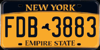 NY license plate FDB3883