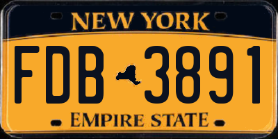 NY license plate FDB3891