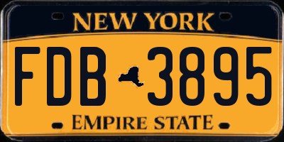 NY license plate FDB3895