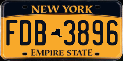 NY license plate FDB3896