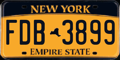 NY license plate FDB3899