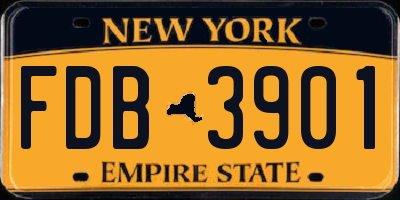 NY license plate FDB3901