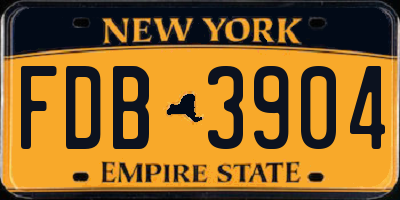 NY license plate FDB3904