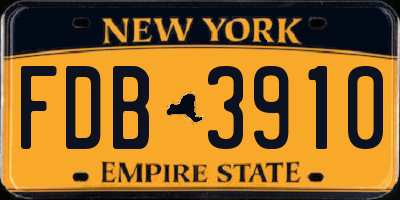 NY license plate FDB3910