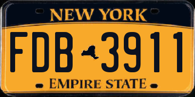 NY license plate FDB3911