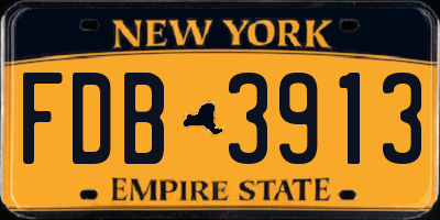NY license plate FDB3913
